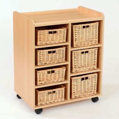 Flexi 4 Shallow & 3 Deep Wicker Basket Storage Unit