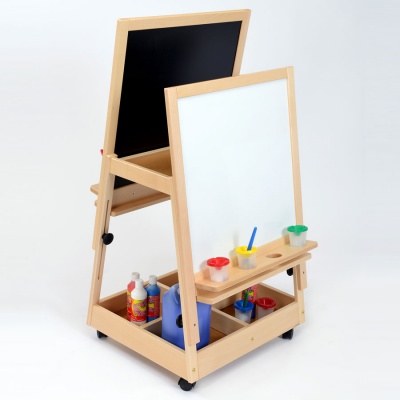 Children's Double Reversible Adjustable Mobile Easel