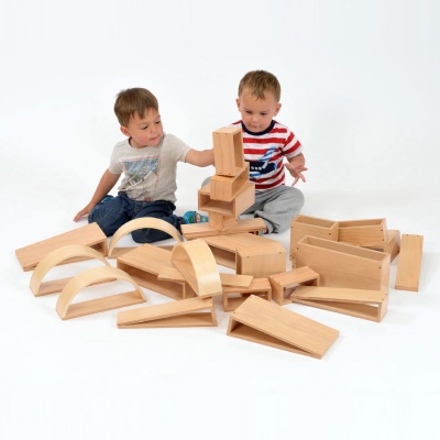 Nursery Brico Wooden Building Blocks - Pack of 40