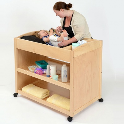 Mobile Wooden Baby Changing Unit