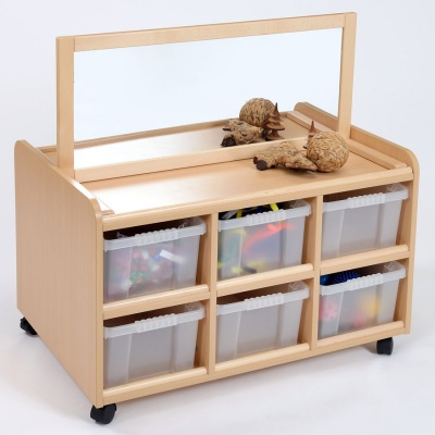 Double Sided Nursery Resource Unit + Mirror & Trays