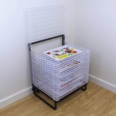 20 Shelf Spring-Loaded Floor Drying Rack + Wheels