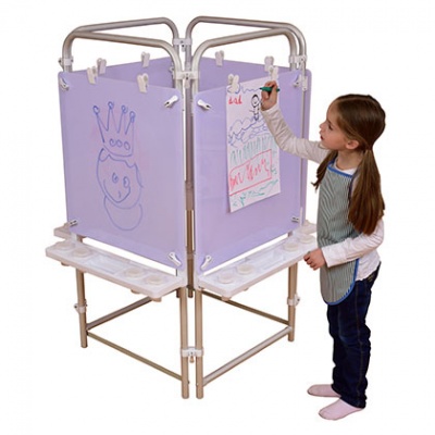 4 Sided Children's Easel + 4 Dry Wipe Boards