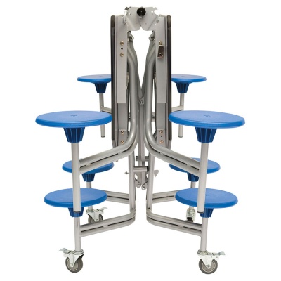 8 Seat Octagonal Mobile Folding Table - Stools