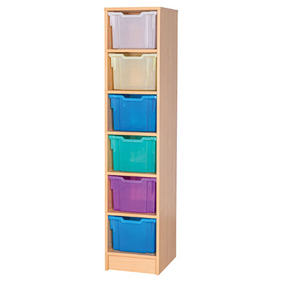 Classroom Single Column Tray Storage (6 Extra Deep Trays)