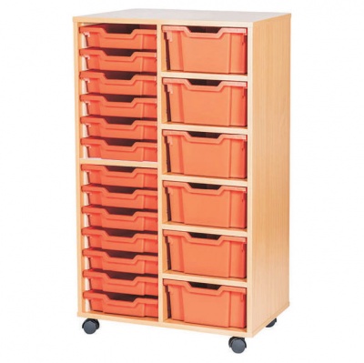 13 High Double Column Tray Storage (13 Shallow & 6 Deep Trays)