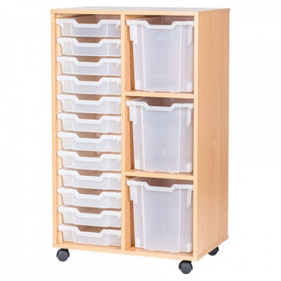 12 High Double Column Tray Storage (12 Shallow & 3 Jumbo Trays)