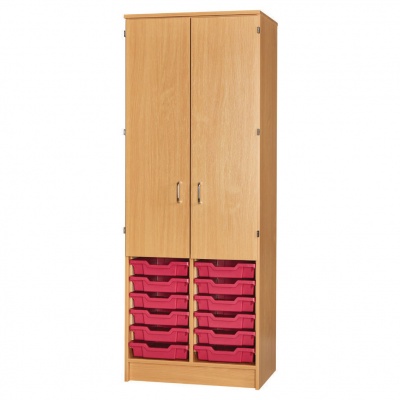 Classroom Double Column Tray Half-Cupboard (12 Shallow Trays)