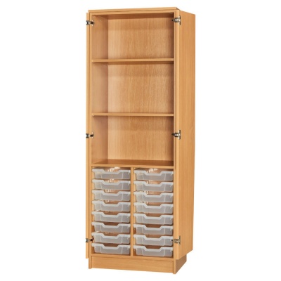 Classroom Double Column Tray Cupboard (16 Shallow Trays)