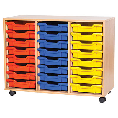 8 High Triple Column Tray Storage (24 Shallow Trays)