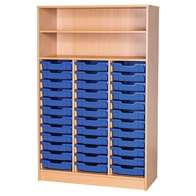 Classroom Triple Column Tray Storage (36 Shallow Trays)