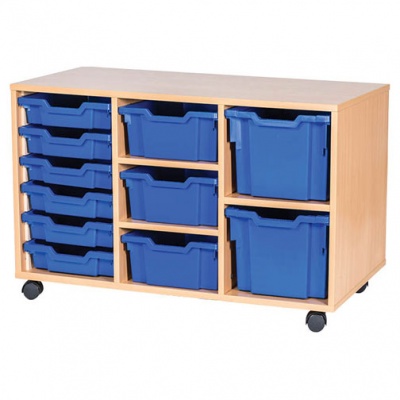 6 High Triple Column Tray Storage (6 Shallow, 3 Deep & 2 Extra Deep Trays)