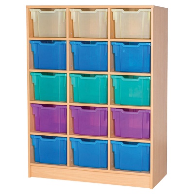 Classroom Triple Column Tray Storage (15 Extra Deep Trays)