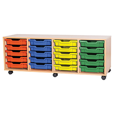 5 High Quad Column Tray Storage (20 Shallow Trays)