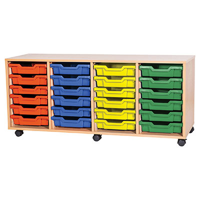 6 High Quad Column Tray Storage (24 Shallow Trays)