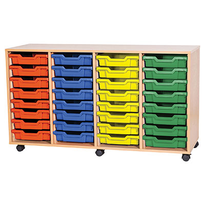 8 High Quad Column Tray Storage (32 Shallow Trays)