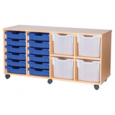 6 High Quad Column Tray Storage (12 Shallow & 4  Extra Deep Trays)