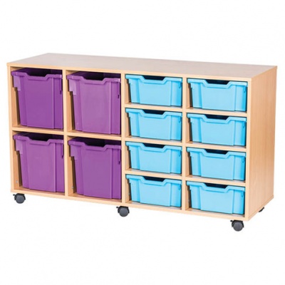 8 High Quad Column Tray Storage (8 Deep & 4 Jumbo)