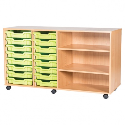 8 High Quad Column Shelf & Tray Unit (16 Shallow Trays)