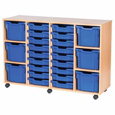 9 High Quad Column Tray Storage (18 Shallow & 6 Extra Deep Trays)