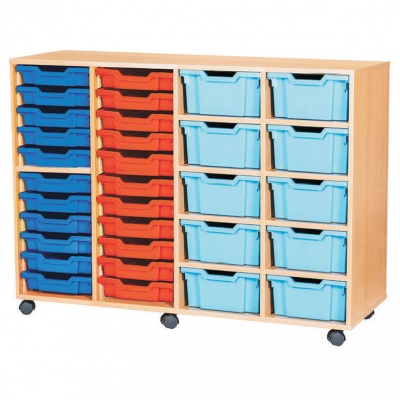 11 High Quad Column Tray Storage (22 Shallow & 10 Deep Trays)