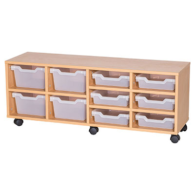 Cubby 4 Deep & 6 Shallow Tray Mobile Storage