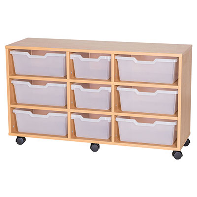 Cubby 6 Wide & 3 Deep Tray Mobile Storage