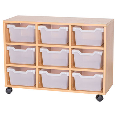 Cubby 9 Deep Tray Triple Mobile Storage