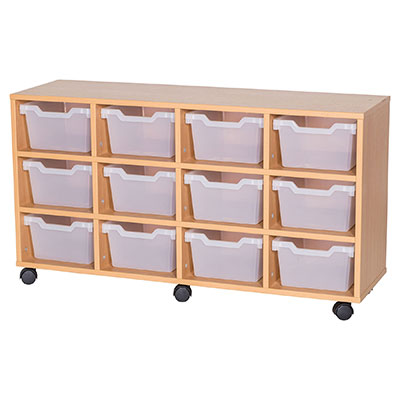 Cubby 12 Deep Tray Quad Mobile Storage