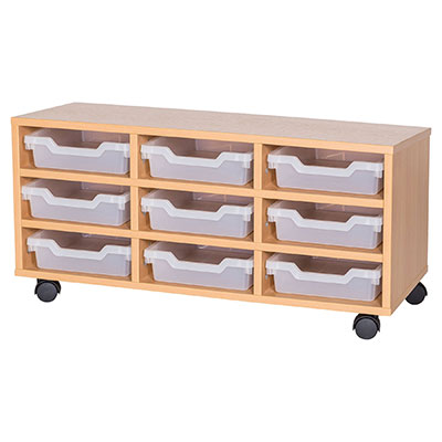 Cubby 9 Shallow Tray Mobile Storage
