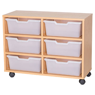 Cubby 6 Wide Tray Mobile Storage