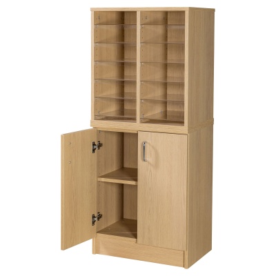 12 Compartment Pigeonhole Store + Cupboard