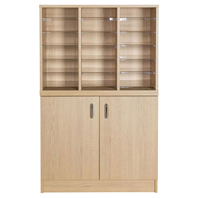 18 Compartment Pigeonhole Store + Cupboard