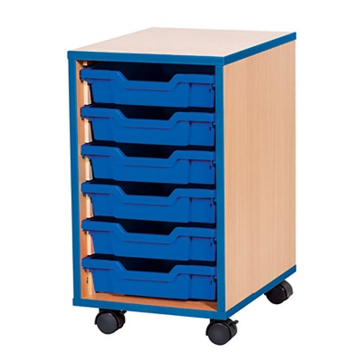 accento 6 Shallow Tray Mobile Storage + Blue Edge