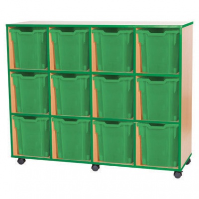 accento 12 Jumbo Tray Mobile Storage + Green Edge