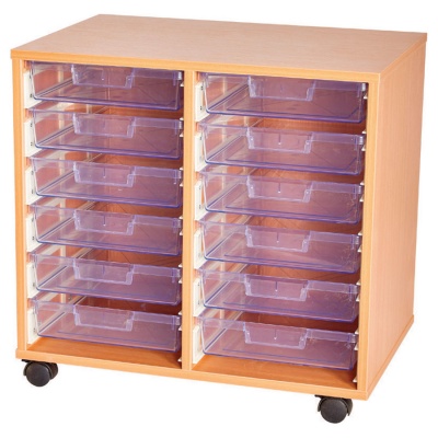 Crystal Clear 12 Single Tray Double on Castors