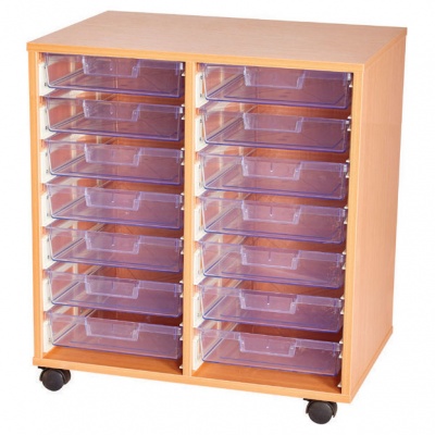 Crystal Clear 14 Single Tray Double on Castors