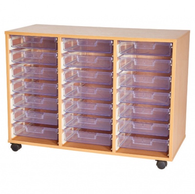Crystal Clear 21 Single Tray Triple on Castors