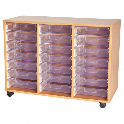 Crystal Clear 21 Single Tray Triple on Castors