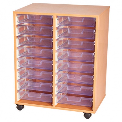 Crystal Clear 16 Single Tray Double on Castors