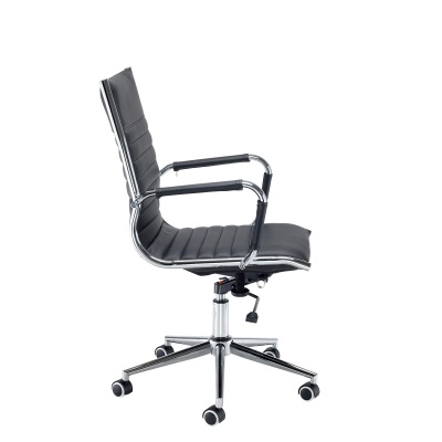 Bari Medium Back Executive Chair - Black Faux Leather