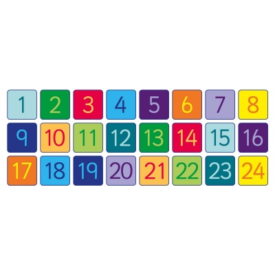 Rainbow 1-24 Numbers Mini Mat Squares & Holdall