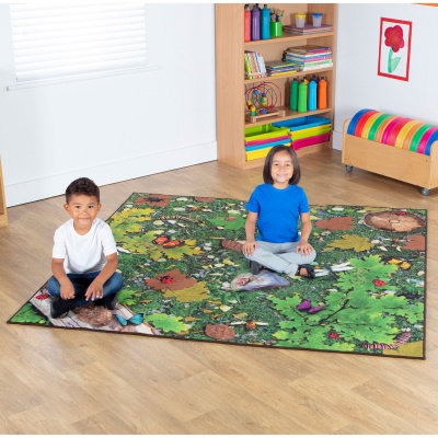 Natural World Woodland and Minibeasts Double Sided Carpet