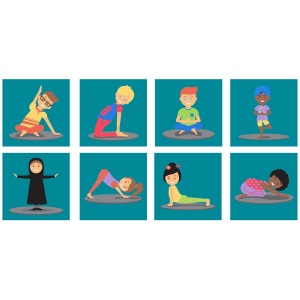 Yoga Position Indoor / Outdoor Mini Placement Tiles + Free Holdall
