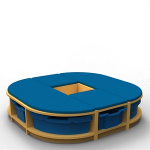 ''Curve'' Island Storage (1 Tray High)