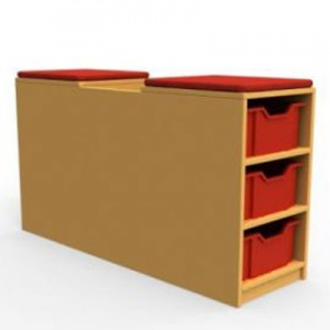 ''Curve'' Book Seat Storage (3 Trays High)