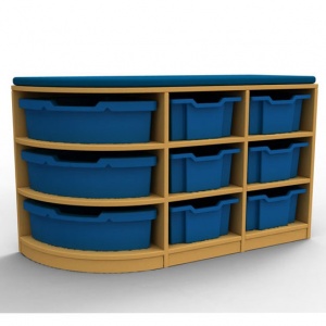 ''Curve'' Double Left-Hand Corner Storage (3 Trays High)