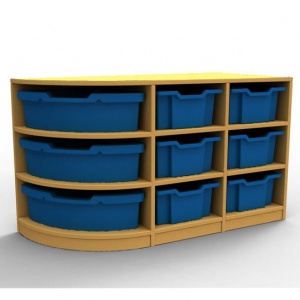 ''Curve'' Double Left-Hand Corner Storage (3 Trays High)