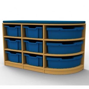 ''Curve'' Double Right-Hand Corner Storage (3 Trays High)