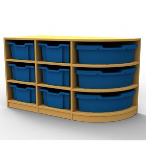 ''Curve'' Double Right-Hand Corner Storage (3 Trays High)